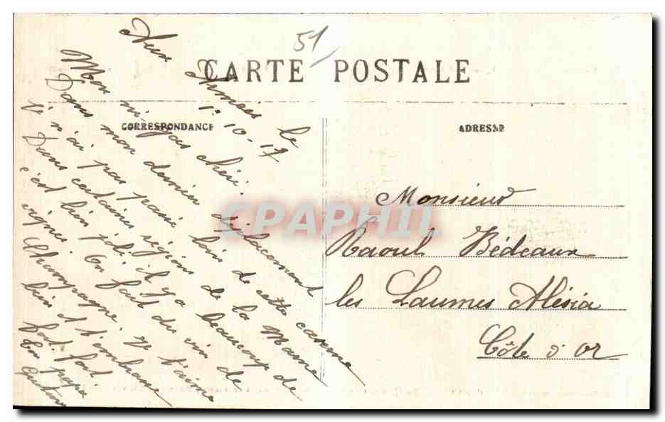 CPA Epernay Le quartier de cavalerie Vignobles de Pierry Moussy et Chavot — Rückseite