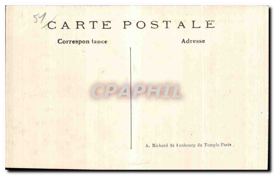 Wassincourt (Marne) — Aspect du village après le passage des Allemands — A. R. Visé N° 487 — Verso