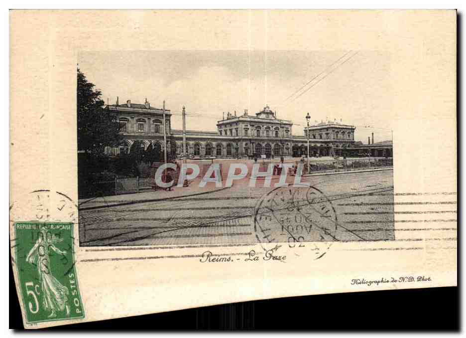 Reims - La Gare — Héliographie de N.D. Phot.