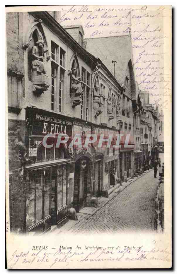 CPA Reims Maison des musiciens rue de Tambour