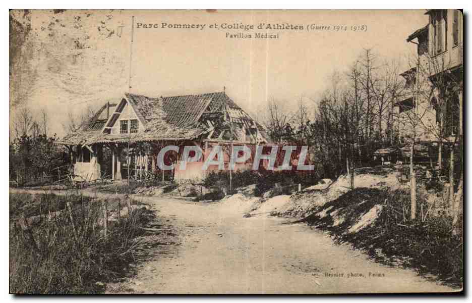 Park Pommery und Athleten-College — Medizinisches Pavillon (Krieg 1914-1918) — Bezier photo, Paims