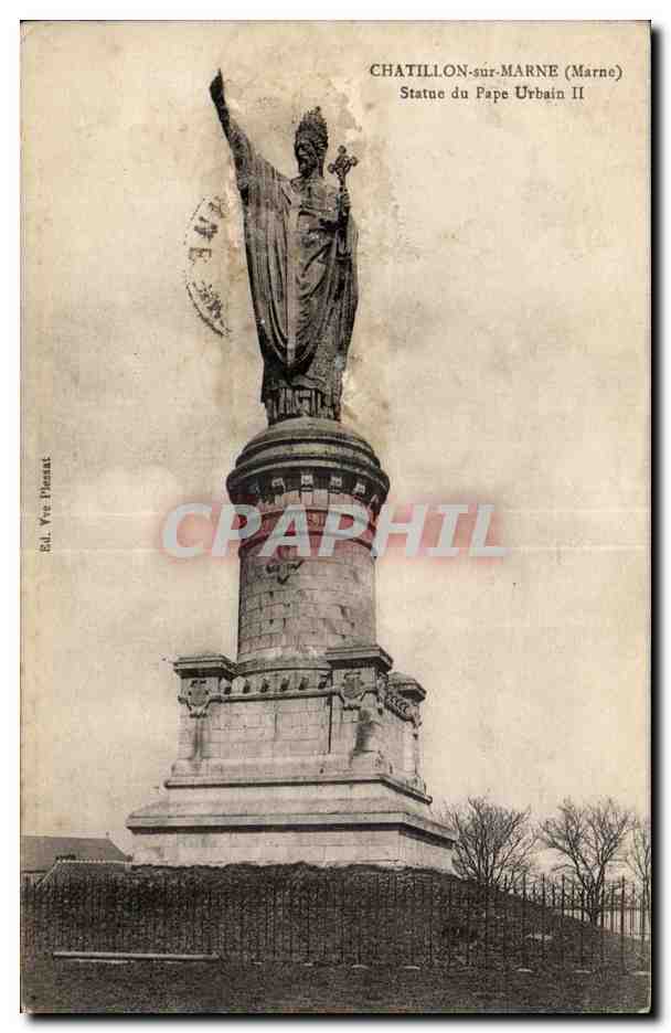 CPA Chatillon sur Marne statue du Pape Urbain II