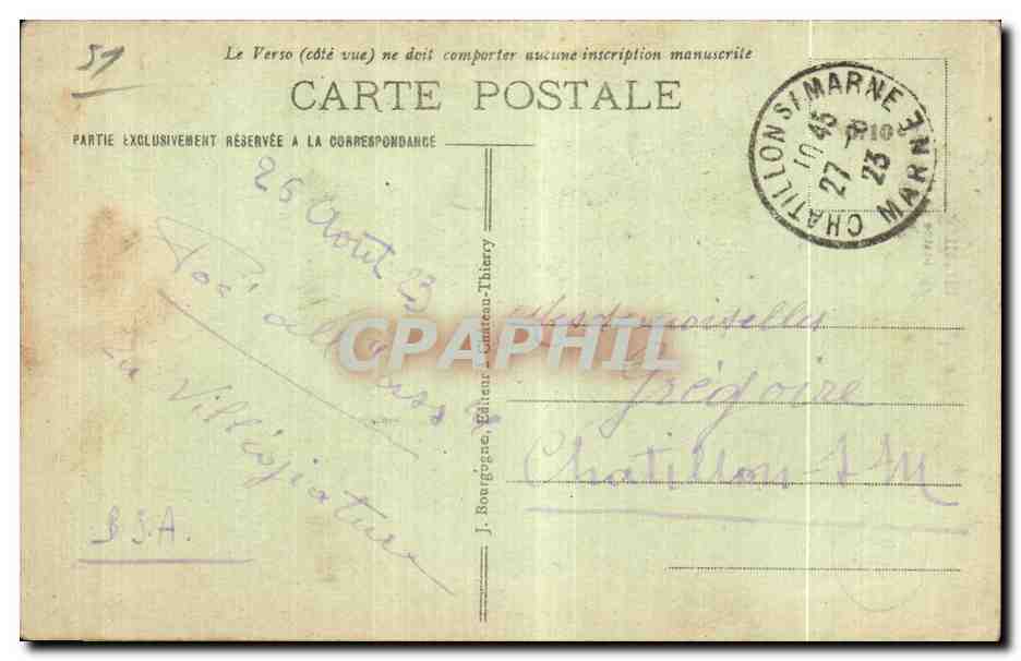 CPA Chatillon sur Marne statue du Pape Urbain II — Back