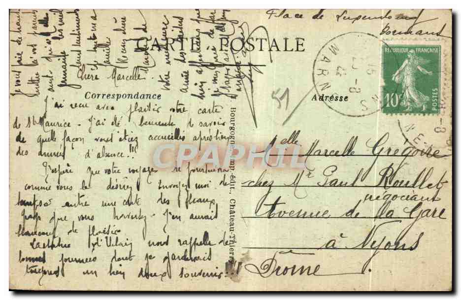 CPA Chatillon sur Marne Statue du pape Urbain II et les ruines — Back
