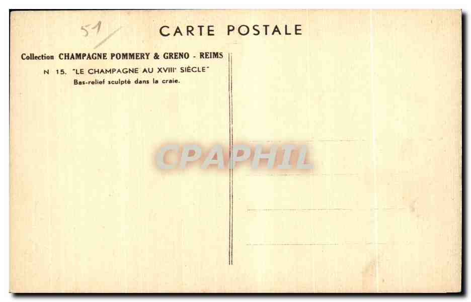 CPA Reims Collection Champagne Pommery   Greno Le Champagne au 18eme  — Verso