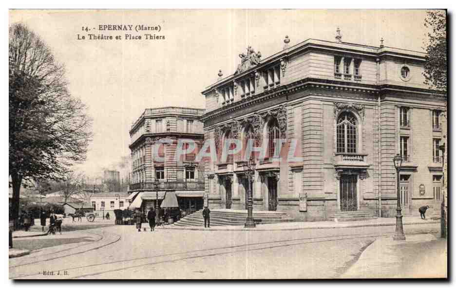 CPA Epernay Le theatre et place Thiers 