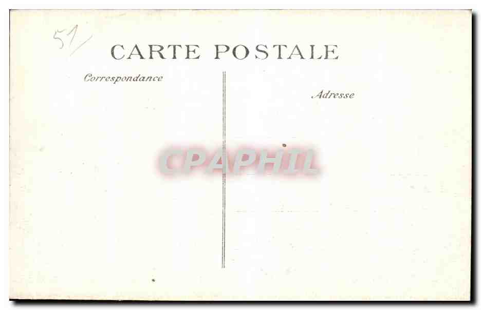 CPA Bataille de la Marne Ecriennes Dans les ruines — Verso