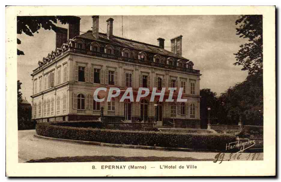 CPA Epernay marne l Hotel ville