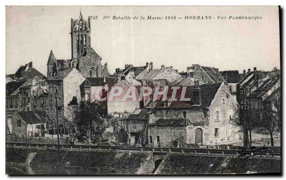 CPA Bataille de la marne 1918 dormans vue panoramique