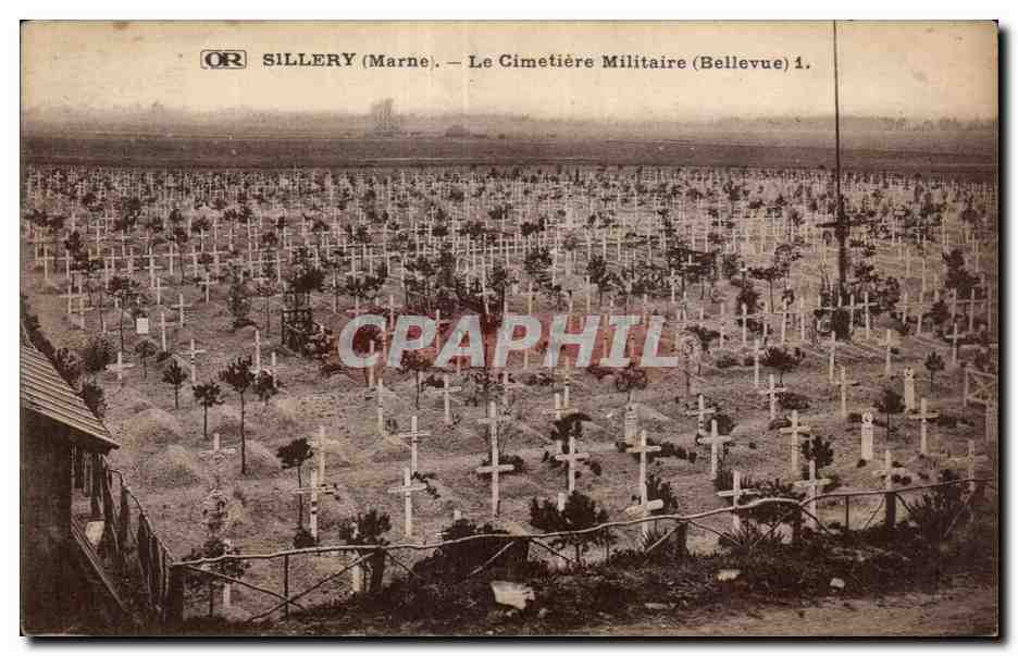CPA Sillery Marne le cimetiere militaire Militaria