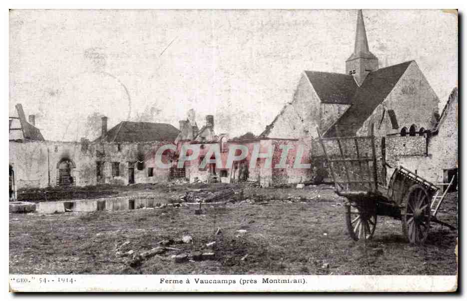 Ferme à Vaucamps (près Montmirail) — vue détruite — éditeur GEO, n° 54