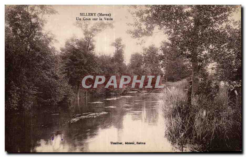 CPA Sillery marne un coin sur la vesle