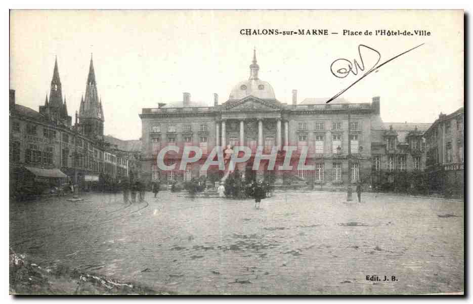 CPA Chalons sur marne l Hotel de ville