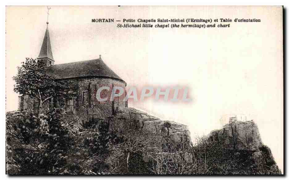 CPA Mortain Petite chapelle saint michel l ermitage et table d orienation st Michael 