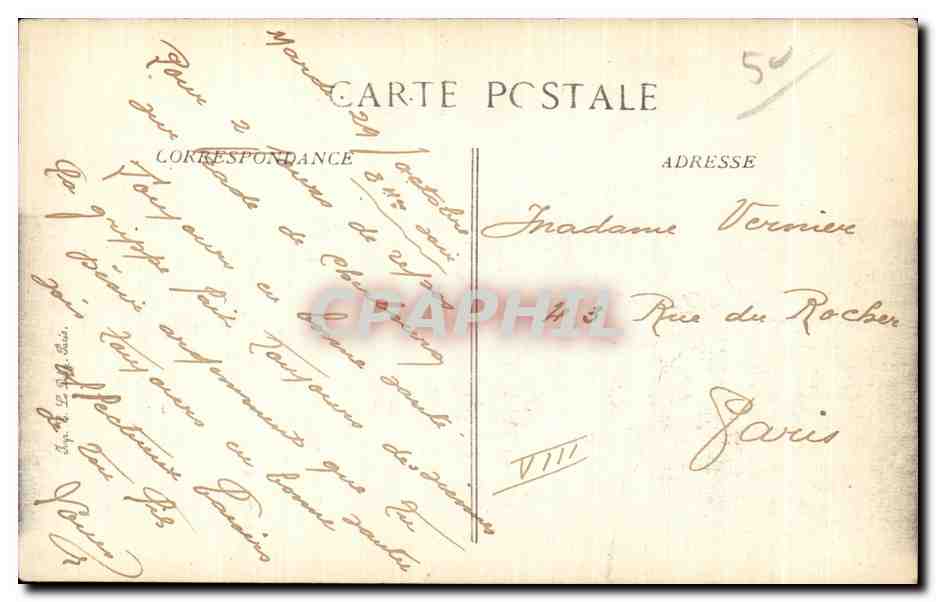 CPA Cherbourg Le phare et le grande digue — Rückseite
