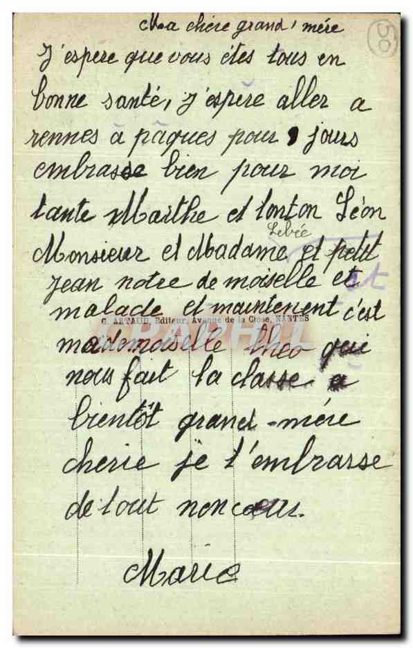 CPA Mortain Rochers de la Montjoie — Rückseite