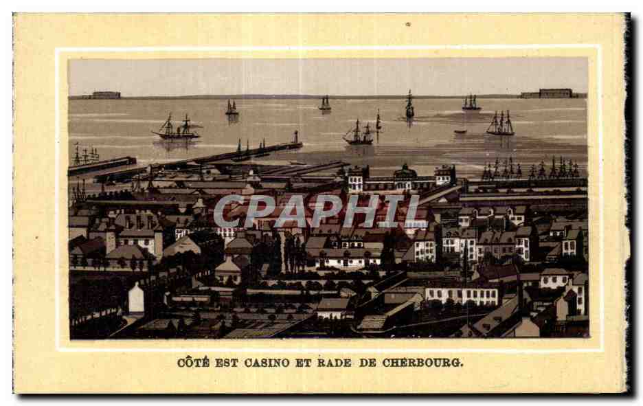CPA Cherbourg Cote Est Casino et rade de Cherbourg
