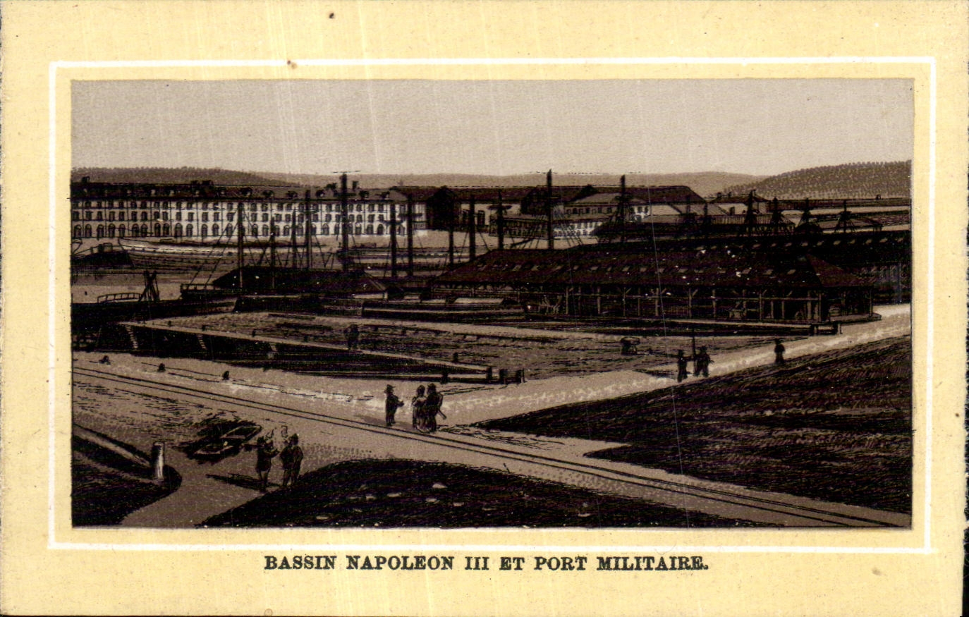 CPA Cherbourg Bassin Napoleon III et port militaire
