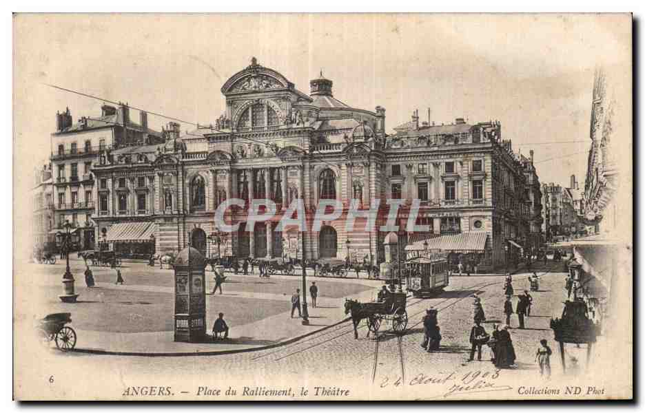CPA Angers Place du ralliement le theatre
