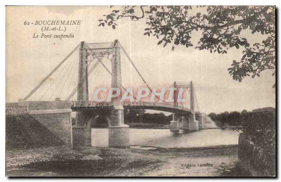 CPA Bouchemaine Le pont suspendu