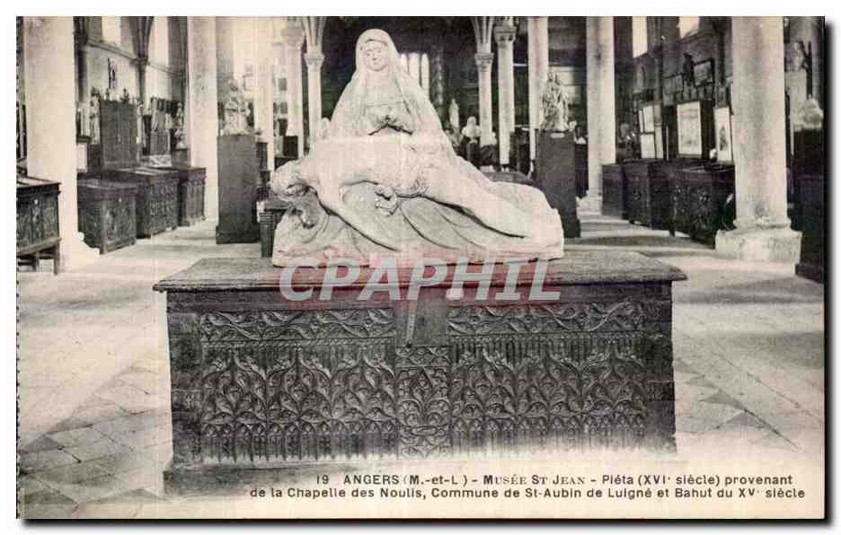 CPA Angers Musee St jean Pieta xvi slecle provenant de la chapelle des noulis commune de St aubin de luigne 