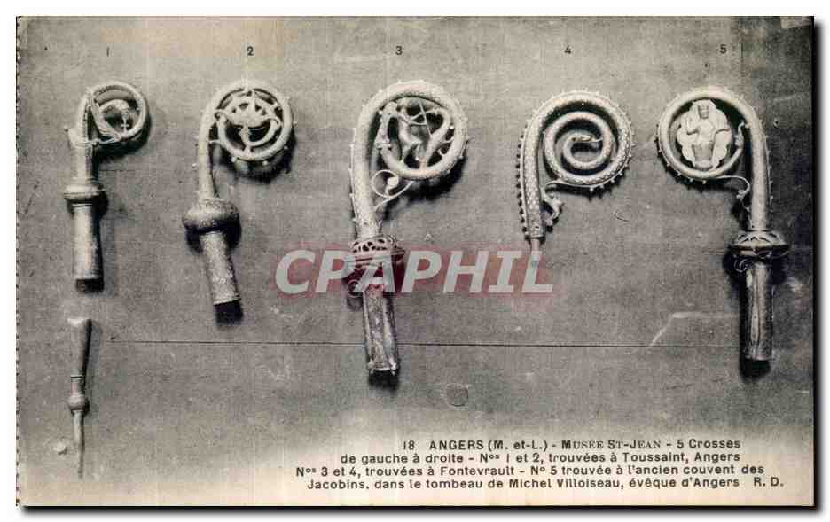 CPA Musee St jean 5 crosses de gauche a droite trouvees a toussaint angers trouvees a fontevrault 