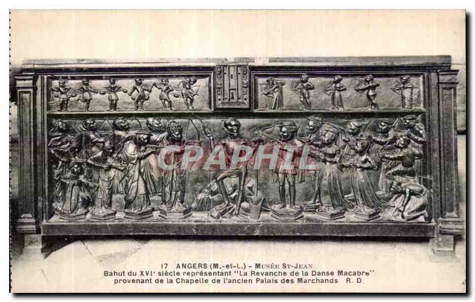 CPA Angers Musee St jean Bahut du xvi slecle representant la revanche de la danse macabre