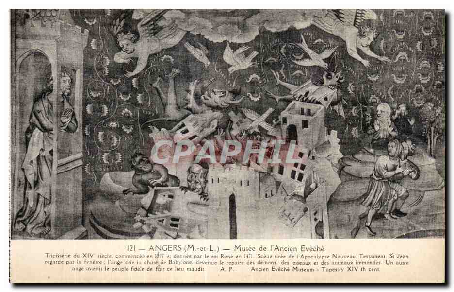 CPA Angers Musee de l Ancien Eveche tapissetre du xiv siecle l Anger crie chute or babylone 