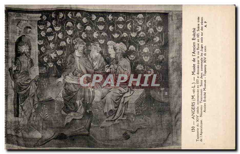 CPA Angers Musee de l Ancien Eveche tapisserie du xiv siecle commencee en 1377 et dommee par le roi rne en 1471