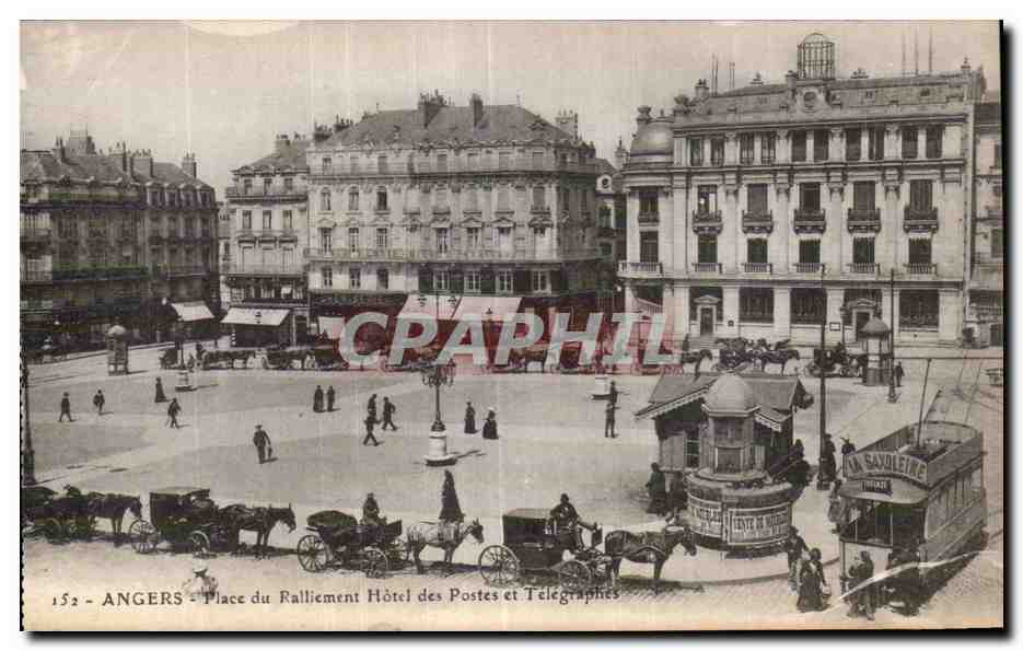 CPA Angers Place du ralliement Hotel des postes et Telegraphes
