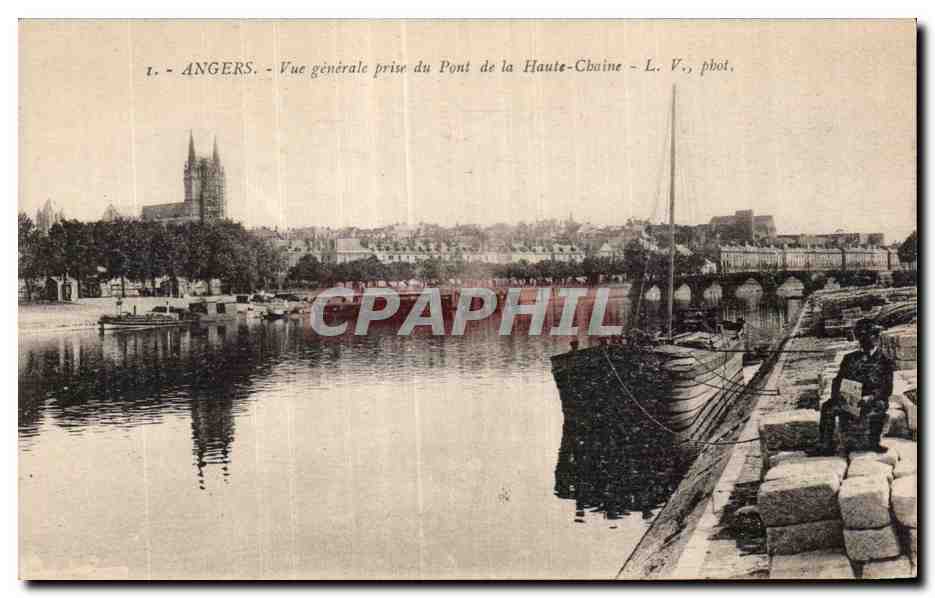 CPA Angers Vue generale prise du pont de la haute cbaine L V phot 