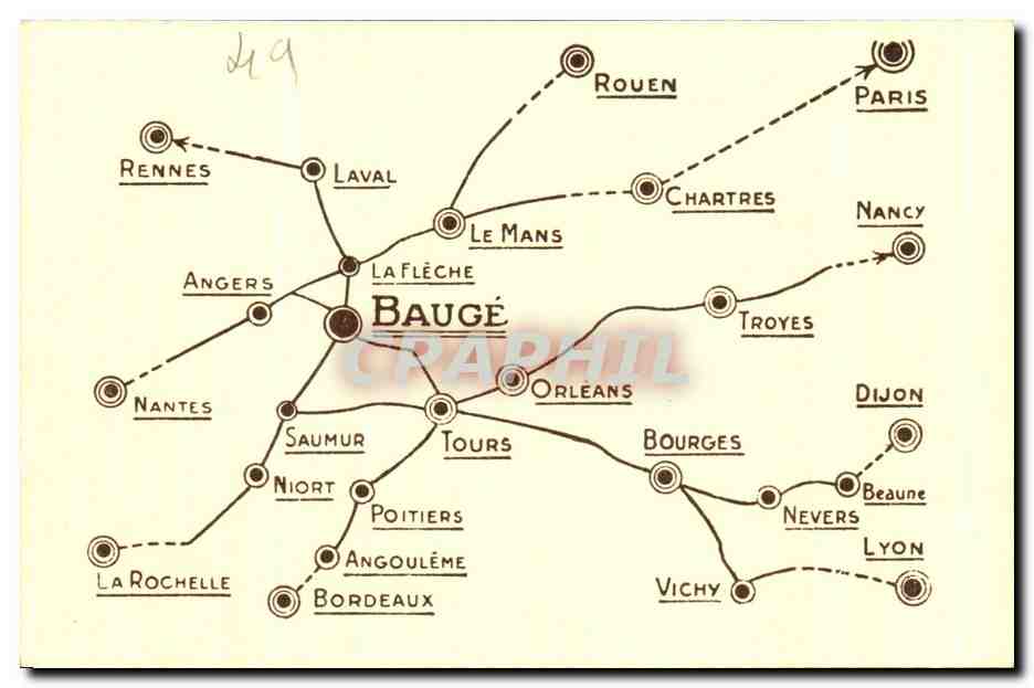 Carte de restaurant Hostellerie de la Boule d or 4 rue du Cygne Bauge SErge Jolly  — Rückseite