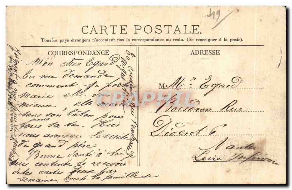 CPA Angers La rue Beaurepaire prise du pont du centre — Rückseite