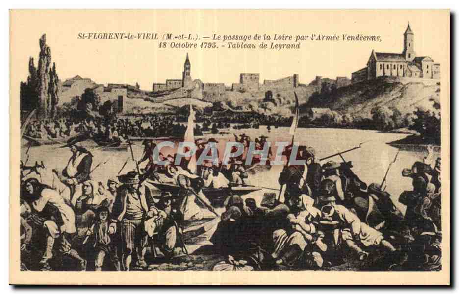 CPA St Florent le Vieil Le passage de la Loire par l armee vendeenne 17 octobre 1793 Tableau de Legrand