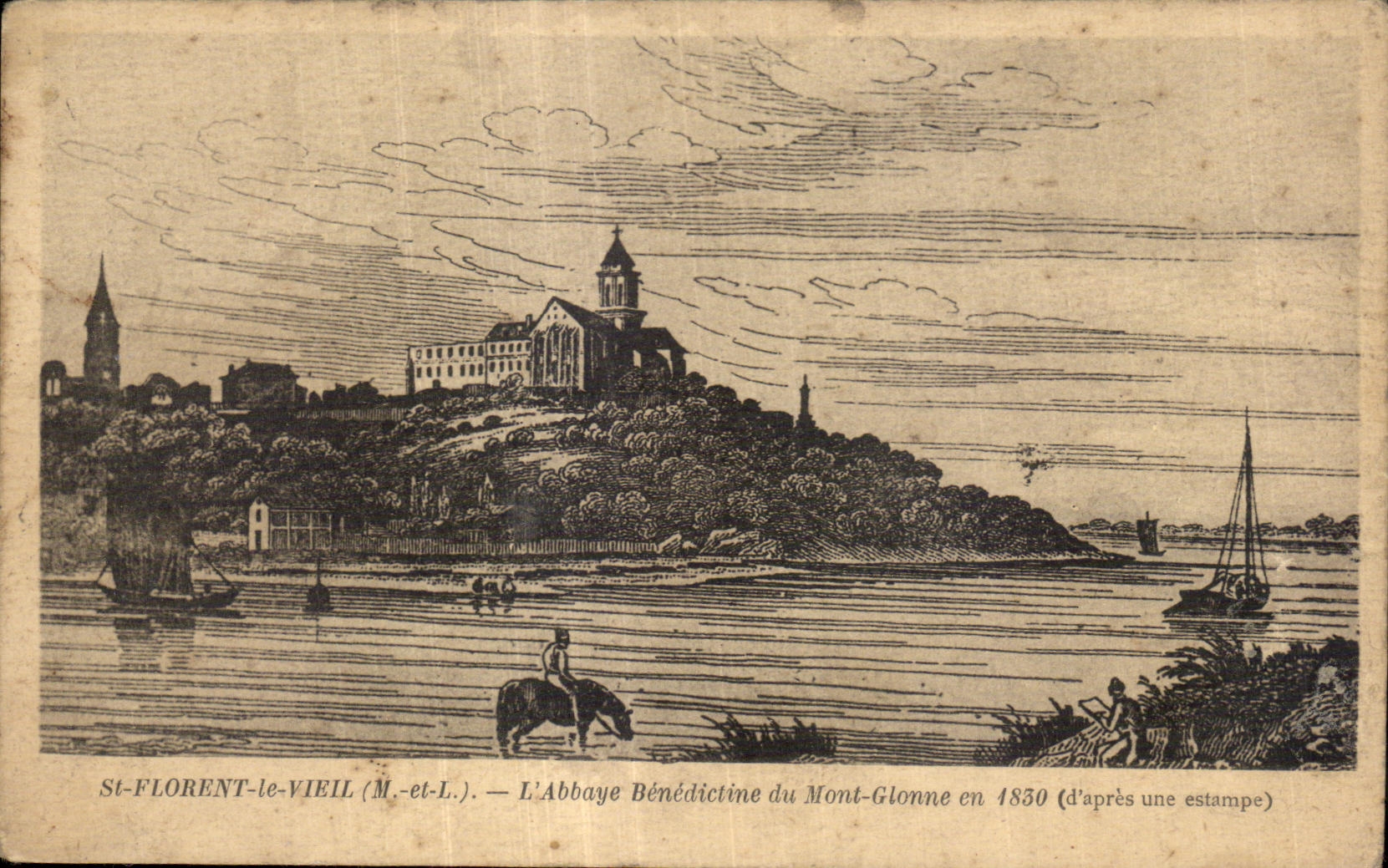 CPA St Florent le Vieil L abbaye Benedictine du Mont Glonne en 1830