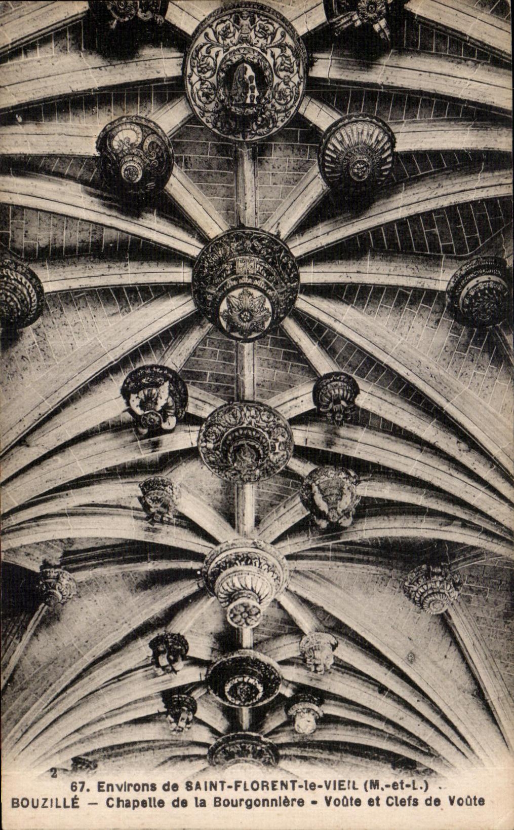 CPA Environs de Saint Florent le Vieil Bouzille Chapelle de la Bourgonniere Voute et clefs de voute