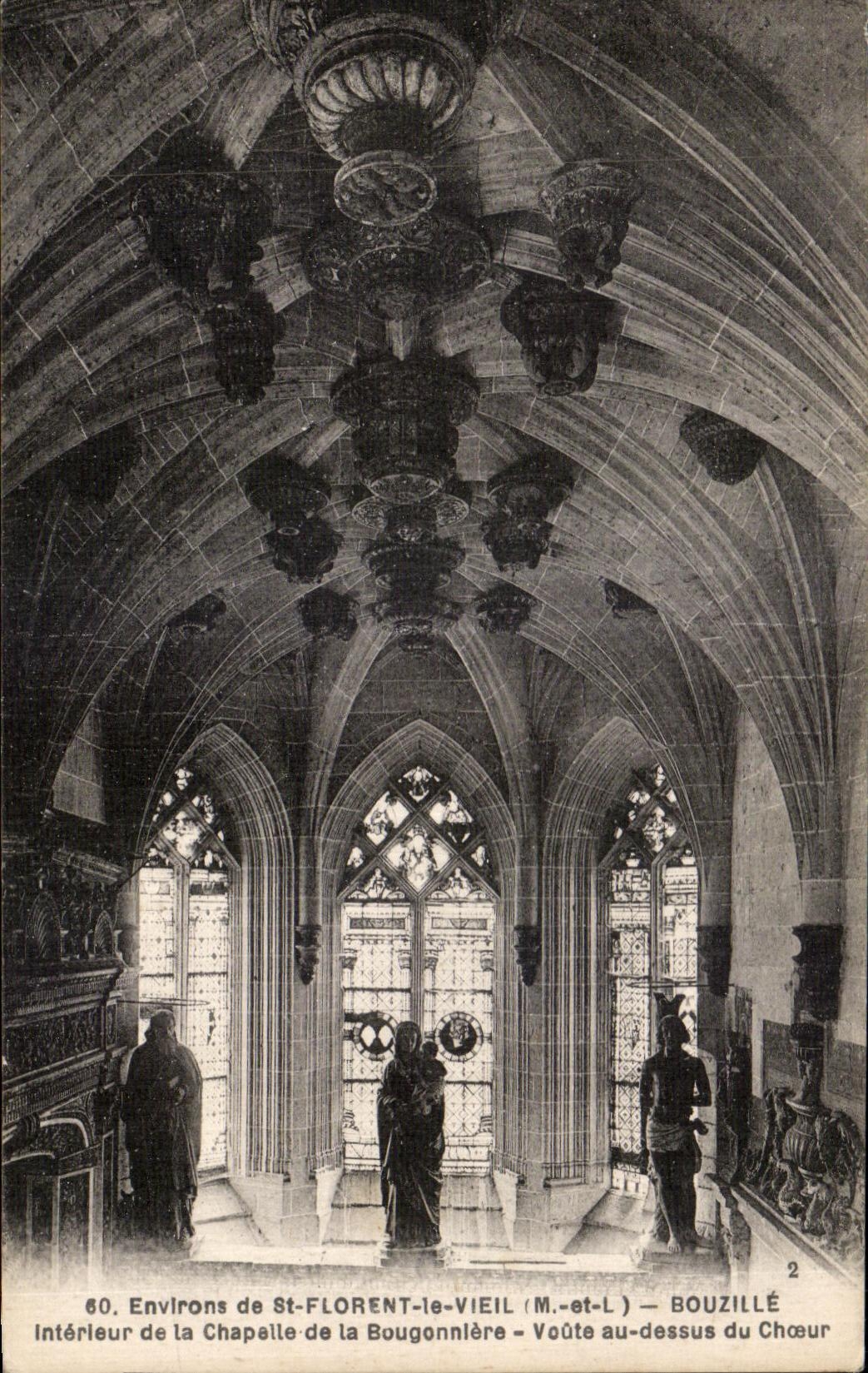 CPA Environs de Saint Florent le Vieil Bouzille Interieur de la chapelle de la Bourgonniere Voute au dessus du choeur
