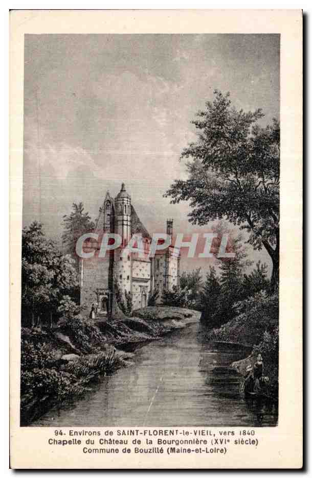 CPA Environs de St Florent le Vieil vers 1840 Chapelle du chateau de la Bourgonniere Commune de Bouzille