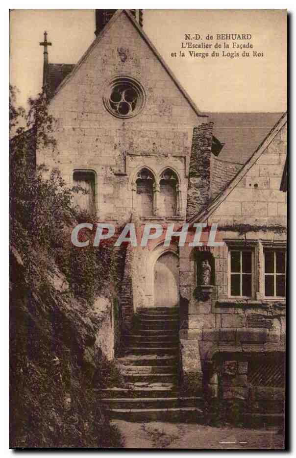 CPA ND de Behuard L escalier de la facade et la vierge du logis du roi 