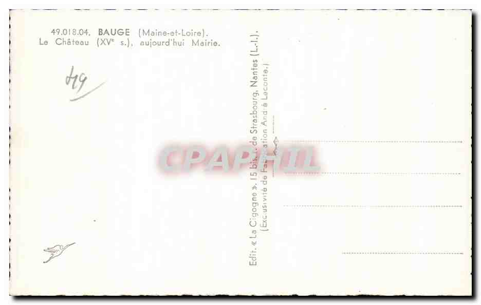 CPSM Bauge Le chateau aujourd hui mairie — Verso