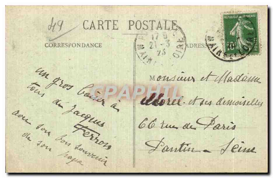 CPA Anjou Le Chateau et l Etang de Pouance — Rückseite