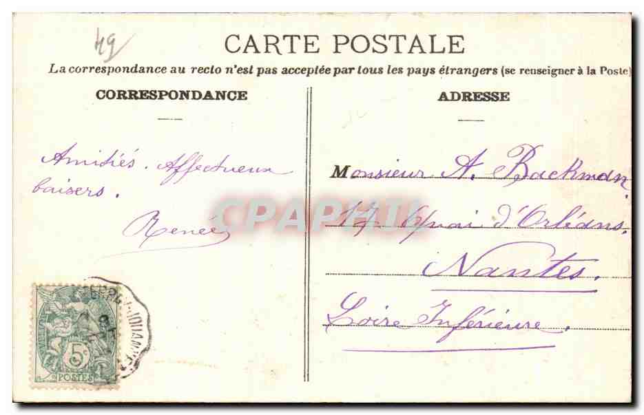 CPA La Poiteviniere Chareau de la Rochecantin — Rückseite