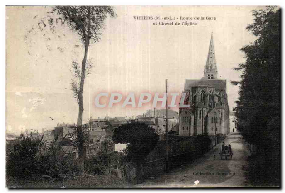 CPA Vihiers Route de la Gare et Chevet de l Eglise