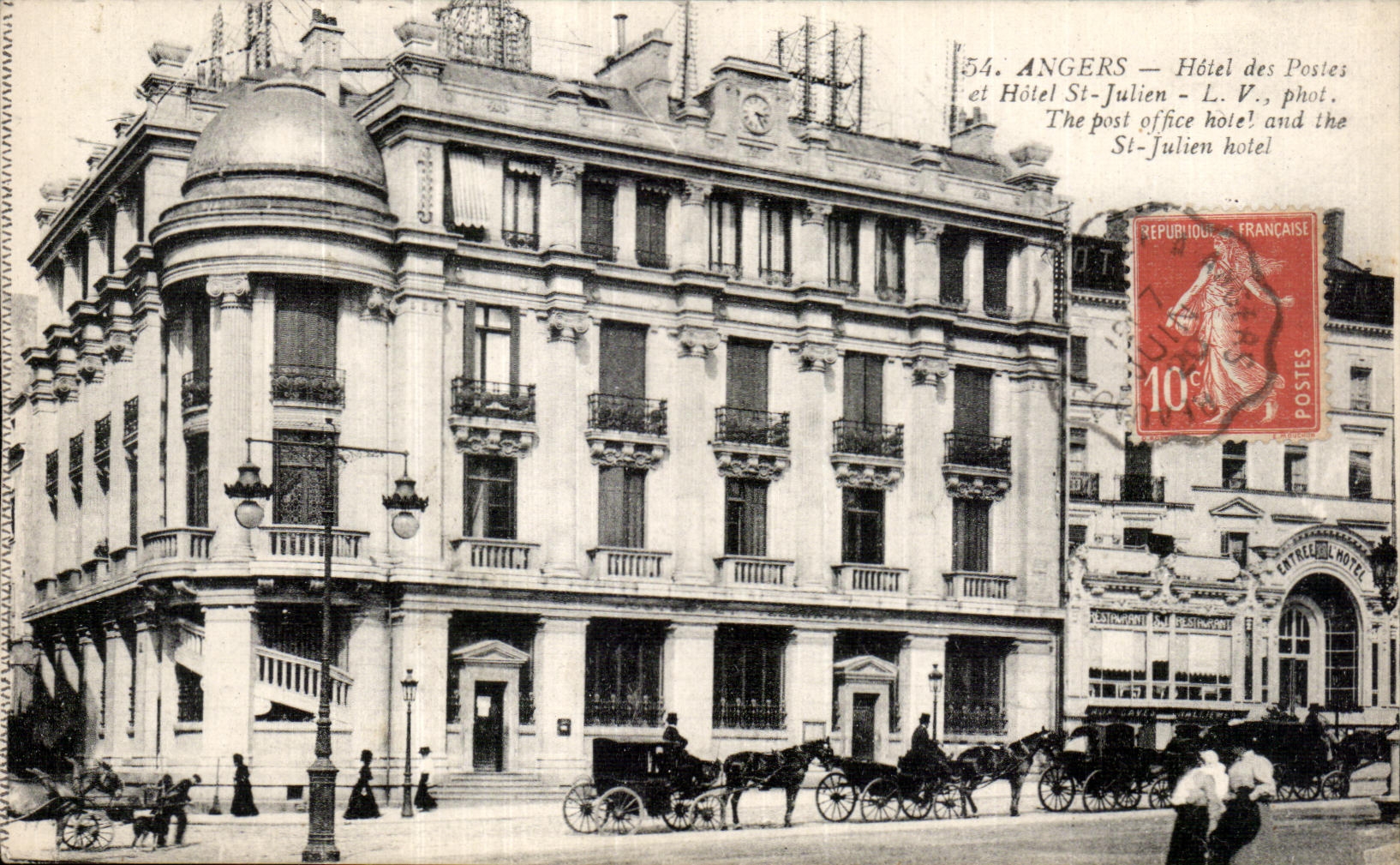 CPA Angers Hotel des Postes et Hotel St Julien 