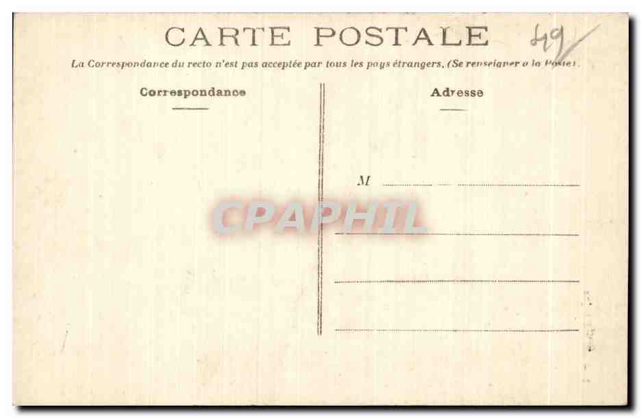 CPA Folklore Costume Femme Coiffe D Anjou — Verso