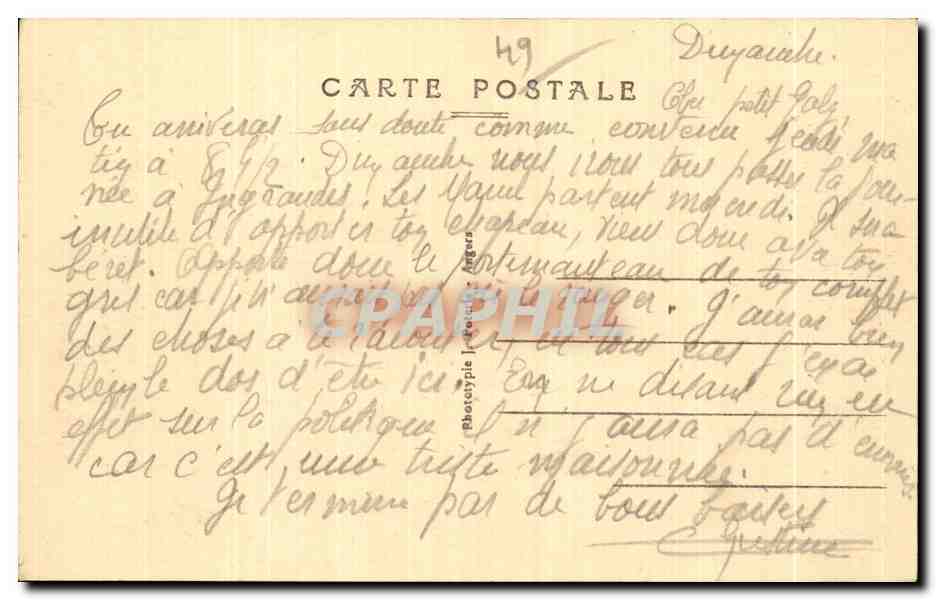 CPA Envrons de Cande Chateau de l Carllotrere — Rückseite
