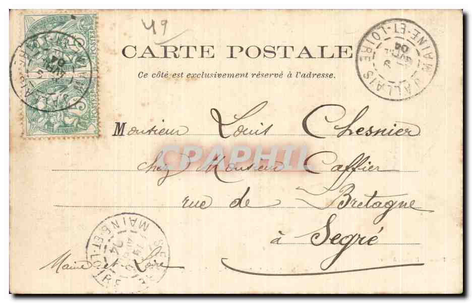 CPA St Lambert du Lattay Le Pont Barre — Rückseite