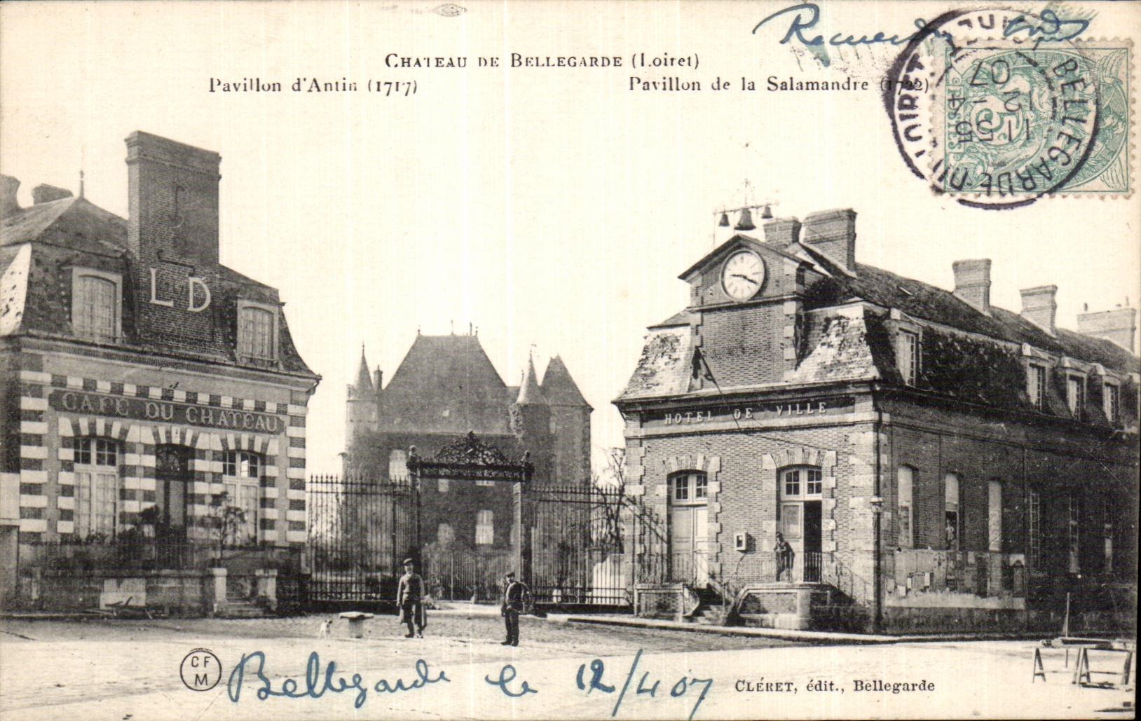 Château de Bellegarde (Loiret) — Pavillon d'Antin (1717) et Pavillon de la Salamandre (1742) — Cléret, édit., Bellegarde