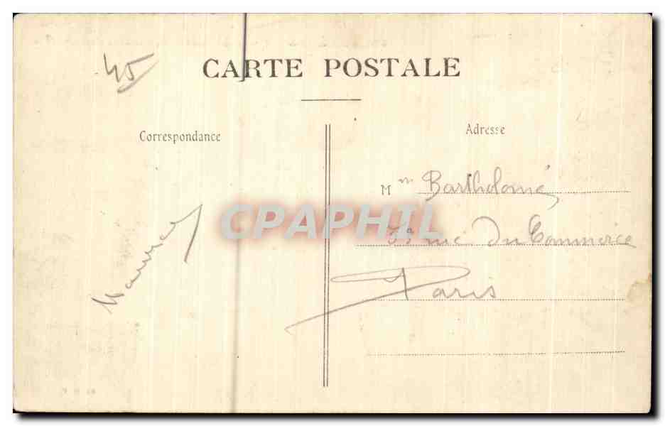 Orléans — Place du Martroi, l'Hôtel des Postes — éditeur non visible, n° de série 491 — Verso