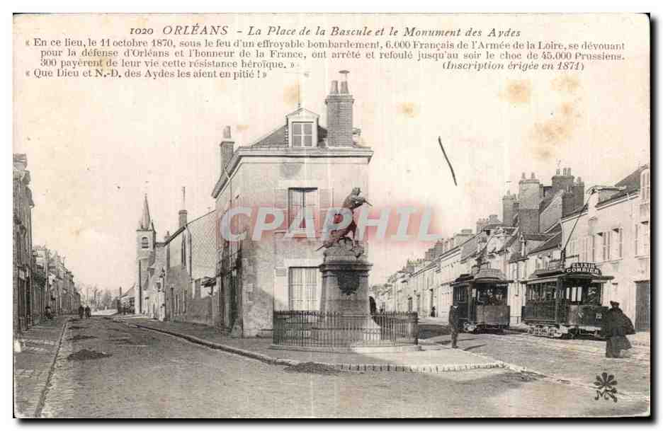 CPA Orleans La Place de la Bascule et le Monument des Aydes